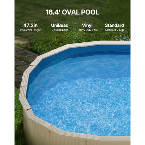 VEVOR Oval Liner Pool 16,4x9,8ft Unibead Style Pool Liner 47in Ύψος τοίχου