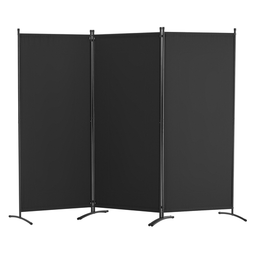 VEVOR Room Divider 3-Panel Πτυσσόμενη οθόνη Privacy Fabric Partition Office Μαύρο