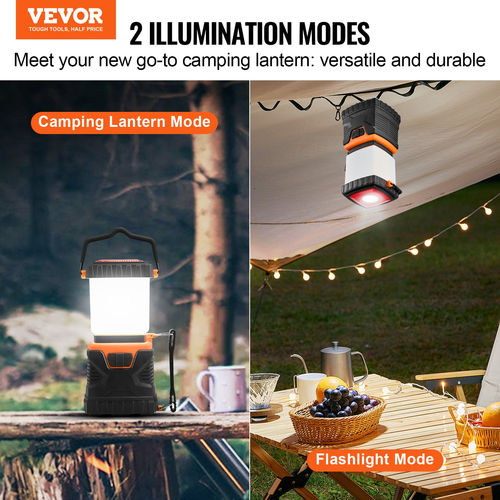 VEVOR LED Camping Lantern με μπαταρία all-in-one για εξαιρετική εμπειρία