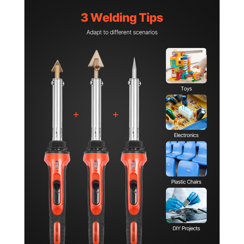 VEVOR Plastic Welder Kit 60W/100W Plastic Welding Kit με 3 άκρες &amp; 20 ράβδους