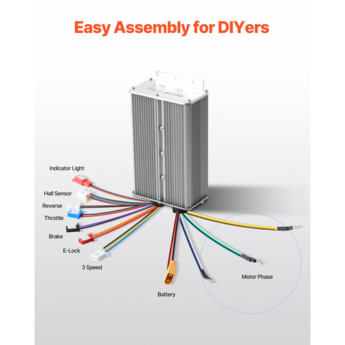 VEVOR 3000W Electric Brushless DC Motor Kit 72V 4900rpm with Speed ​​Controller