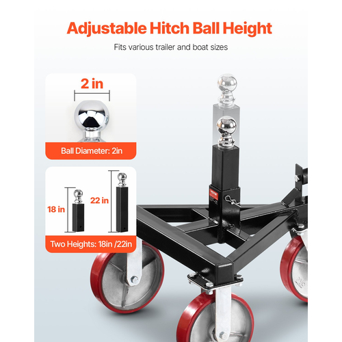 Trailer Dolly 3500lbs Tongue Weight Χωρητικότητα 18 και 22 ίντσες Ρυθμιζόμενο ύψος