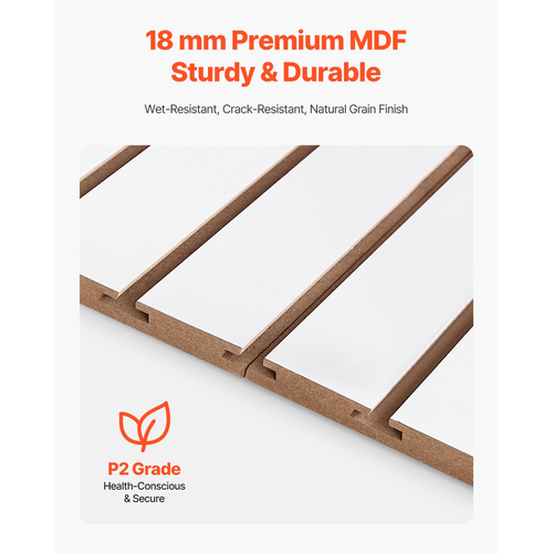 VEVOR 4 x 4 ft Επένδυση τοίχου από MDF Λευκή πλάκα γκαράζ με αρθρωτό σχέδιο