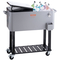 VEVOR Rolling Ice Chest Cooler Cart 80 Quart, Φορητό Bar Drink Cooler, Beverage Bar Stand Up Cooler με ρόδες, ανοιχτήρι μπουκαλιών, λαβές για αίθριο, πίσω αυλή, πάρτι και πισίνα, γκρι, καταχωρισμένο στο FDA