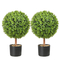 VEVOR Artificial Topiaries Πυξάρι, ύψους 24 ιντσών (2 τεμάχια), Φυτό σε σχήμα μπάλας Faux Topiaries με ζαρντινιέρες, Πράσινο φυτό Feaux με Αντικαταστάσιμα φύλλα &amp; Λιμάνι για Διακοσμητικούς εσωτερικούς/Εξωτερικούς χώρους/Κήπο