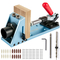 VEVOR Pocket Hole Jig Kit, M4 Ρυθμιζόμενο και εύκολο στη χρήση σύστημα ξυλουργικής ξυλουργικής, Αλουμινένιος εντοπιστής διάτρησης, Εργαλείο γωνίας αρμών οδηγών ξύλου με εξαγωνικές βίδες με τρυπάνι για ξυλουργικά έργα DIY