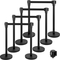 VEVOR Crowd Control Stanchion Stanchion Σετ 8 τεμαχίων με μαύρη ζώνη 6,6 ft/2 m