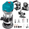 VEVOR 6.5Amp 1-1/4 HP Wood Router Tool Kit Max Torque 30.000 RPM Μεταβλητή ταχύτητα Συμπαγές κιτ δρομολογητή με σταθερή βάση, βυθιζόμενη βάση, βάση κλίσης και βάση μετατόπισης